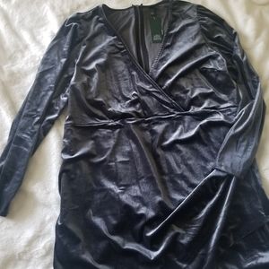 Faux velvet mini dress